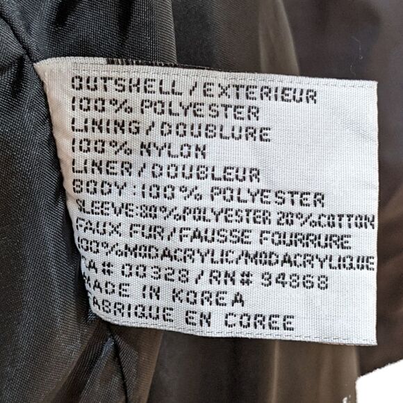 Bernardo Women's Black Long Jacket Faux Fur Collar Fleece Lining Size S - Picture 10 of 11